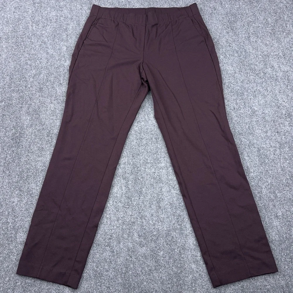 J Jill Ponte Slim Leg Pants LT Large Tall Burgundy‎ High Rise Pull On Stretch